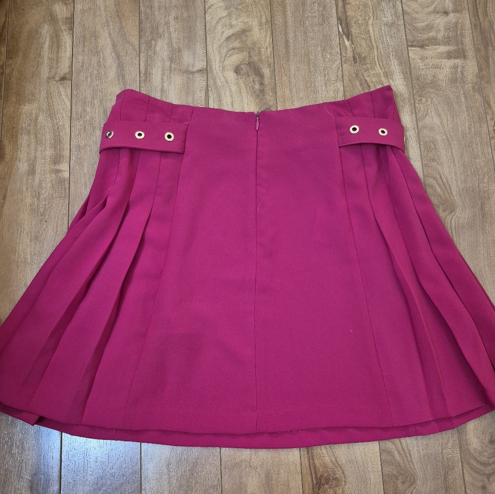NWT Zara Barbie Fuchsia Belted Pleated Mini Skirt – Size M - Picture 5 of 6